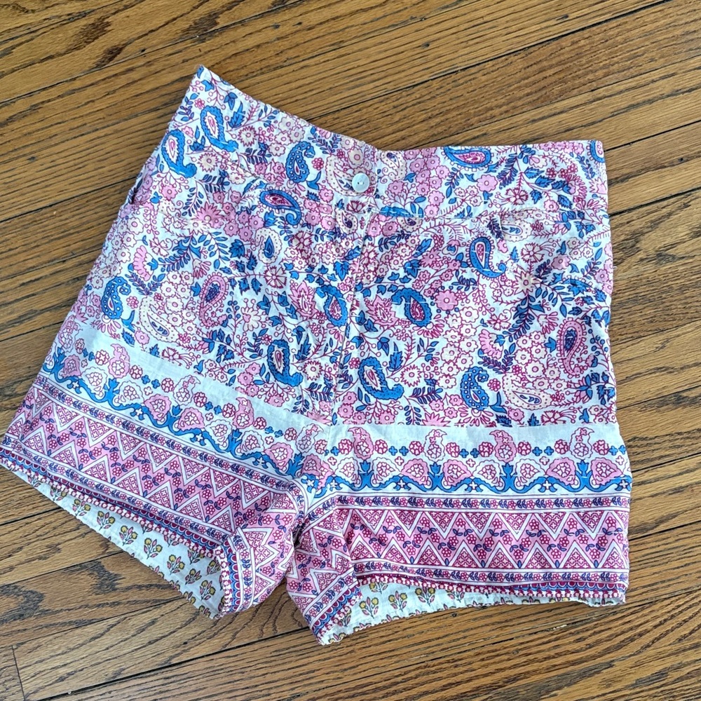 Antik Batik Pink and Blue High Waist Shorts